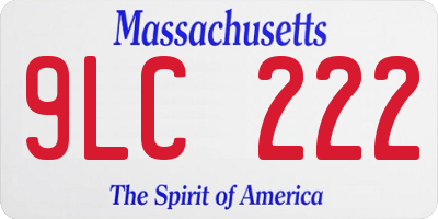MA license plate 9LC222