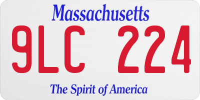 MA license plate 9LC224
