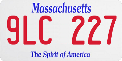 MA license plate 9LC227