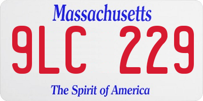 MA license plate 9LC229