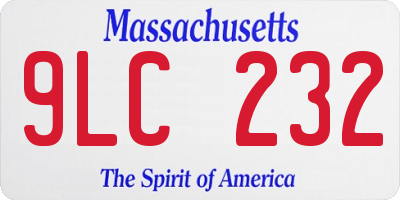 MA license plate 9LC232