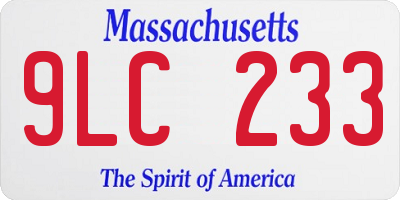 MA license plate 9LC233