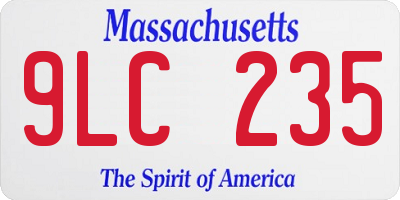 MA license plate 9LC235