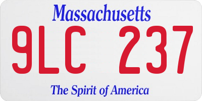 MA license plate 9LC237