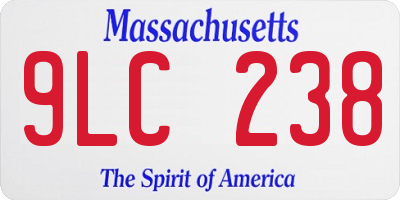 MA license plate 9LC238