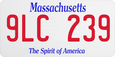 MA license plate 9LC239