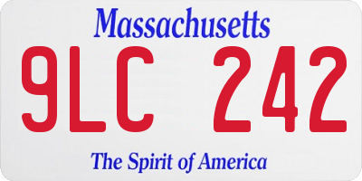 MA license plate 9LC242