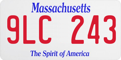 MA license plate 9LC243