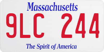 MA license plate 9LC244