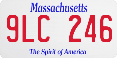 MA license plate 9LC246
