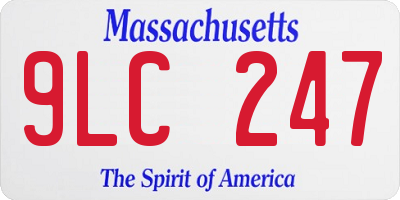 MA license plate 9LC247