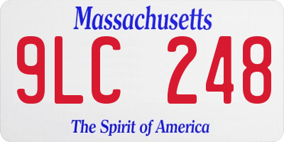MA license plate 9LC248