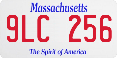 MA license plate 9LC256
