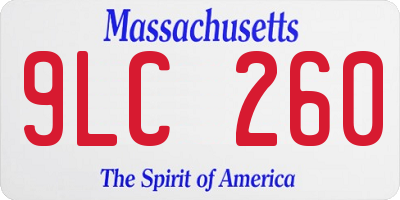 MA license plate 9LC260