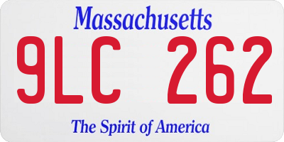 MA license plate 9LC262