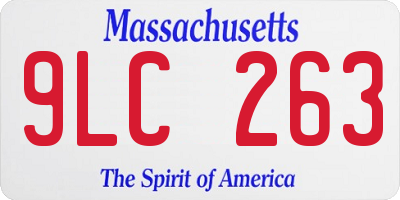 MA license plate 9LC263
