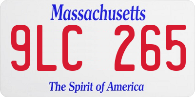 MA license plate 9LC265