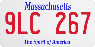 MA license plate 9LC267
