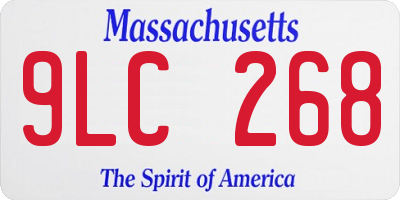 MA license plate 9LC268