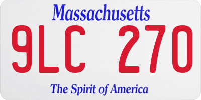 MA license plate 9LC270