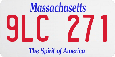 MA license plate 9LC271