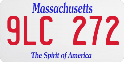 MA license plate 9LC272