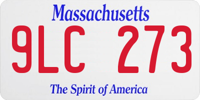 MA license plate 9LC273
