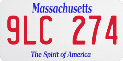 MA license plate 9LC274