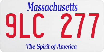 MA license plate 9LC277