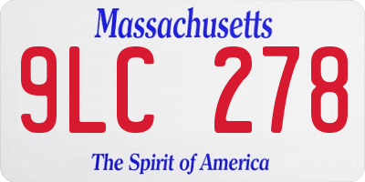 MA license plate 9LC278