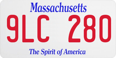 MA license plate 9LC280