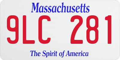 MA license plate 9LC281