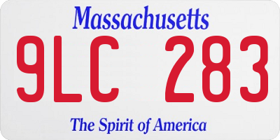 MA license plate 9LC283