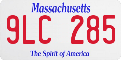 MA license plate 9LC285