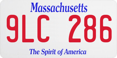 MA license plate 9LC286