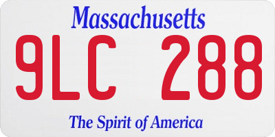 MA license plate 9LC288