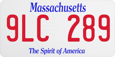 MA license plate 9LC289