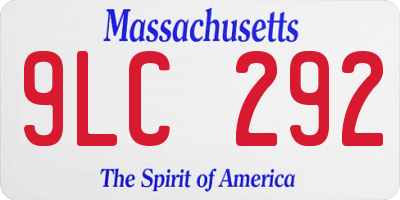 MA license plate 9LC292
