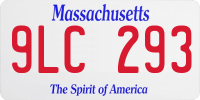 MA license plate 9LC293