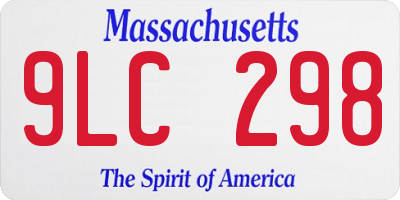 MA license plate 9LC298