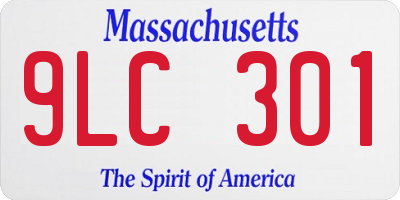 MA license plate 9LC301