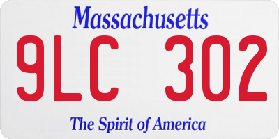MA license plate 9LC302