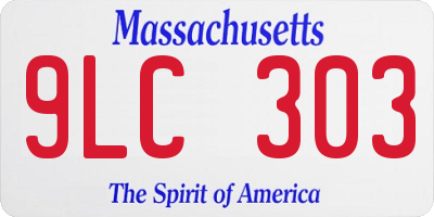 MA license plate 9LC303