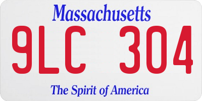 MA license plate 9LC304