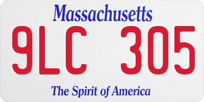 MA license plate 9LC305