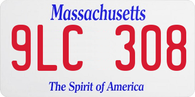 MA license plate 9LC308