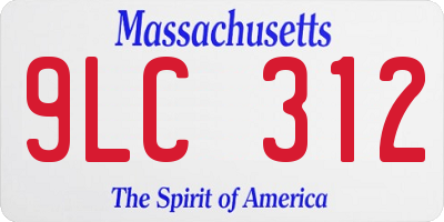 MA license plate 9LC312
