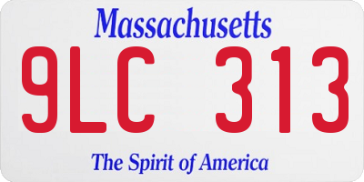 MA license plate 9LC313