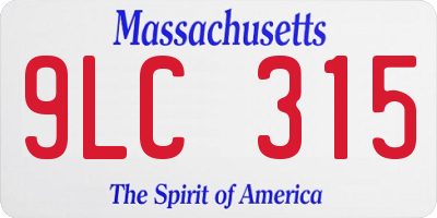MA license plate 9LC315