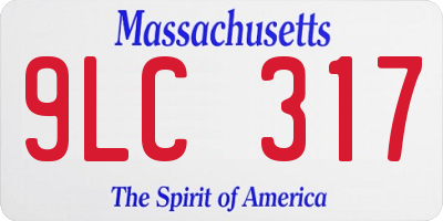 MA license plate 9LC317